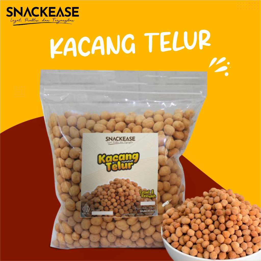 

Snackease Kacang Telur Atom Manis Renyah Snack Premium Kiloan 1 kg 500 gram Camilan Lebaran Murah