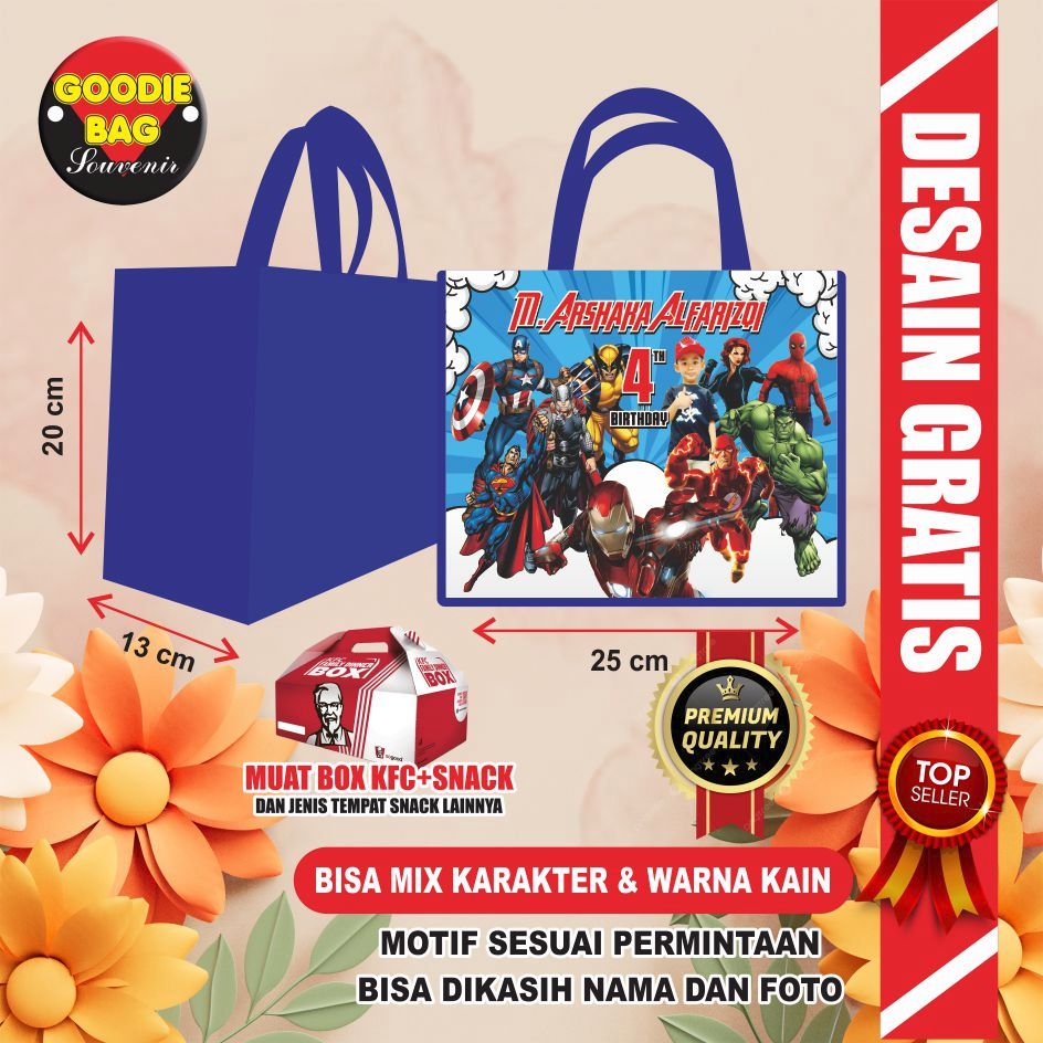 

tas ulang tahun avengers tas ultah avengers goodie bag avengers tas bingkisan avenger tas ultah anak avengers tas ultah terlaris