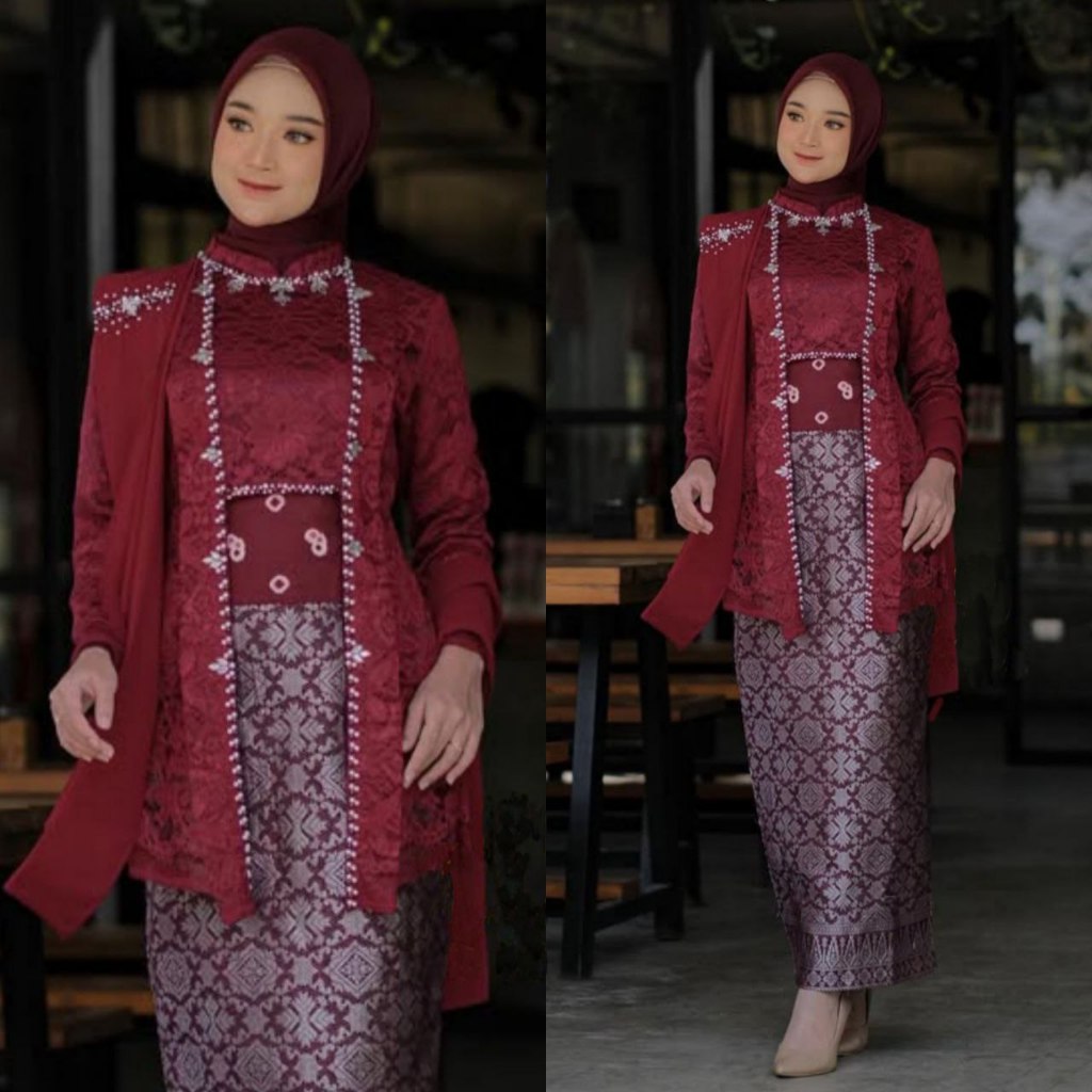 Set Kebaya Kutubaru Laksmi Series Wisuda Lamaran Tunangan Set Tunik Batik Baju Couple Kondangan