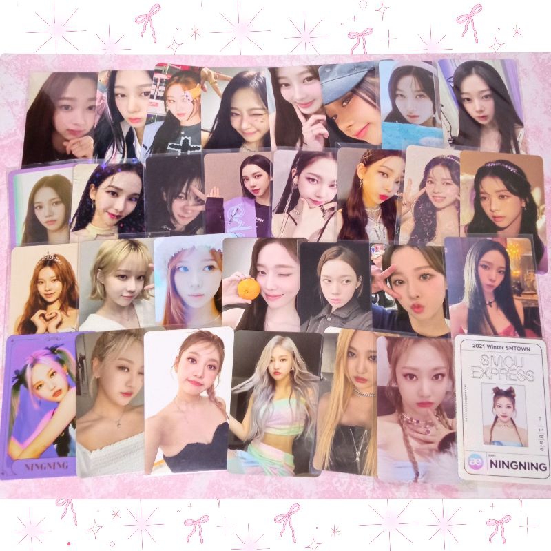 PHOTOCARD AESPA OFFICIAL PC ALBUM intro, zine pob mukor, ktown, makestar, appmus, bandina karina win