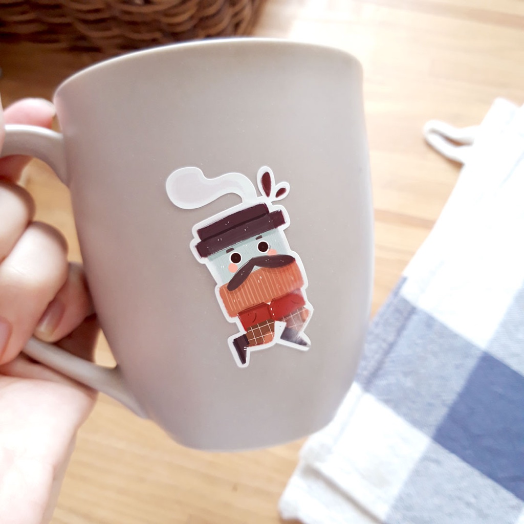 

Stiker label coffee family keluarga kopi lucu