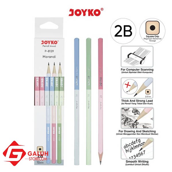 

Joyko Pencil / Pensil Morandi P-8129 2B ( 12 Pcs )