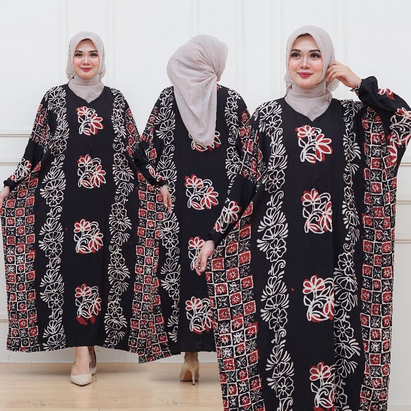 GAMIS KAFTAN BATIK CAP MALAMAN LD 170 RAYON PREMIUM