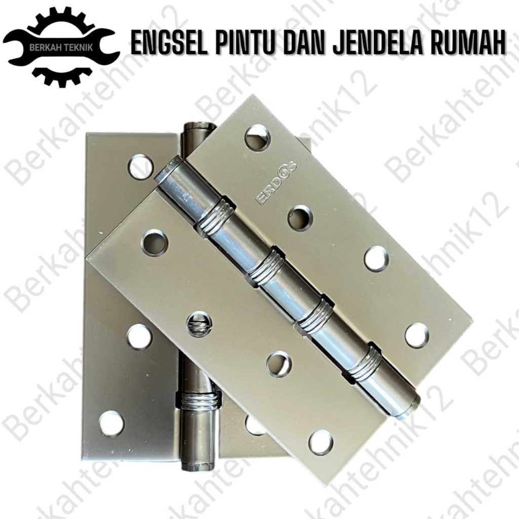 Engsel Pintu Rumah Jendela Stainless Ukuran 3 4 5 Inch Engsel Pintu Kupu Tarung Tebal Silver Stenlis