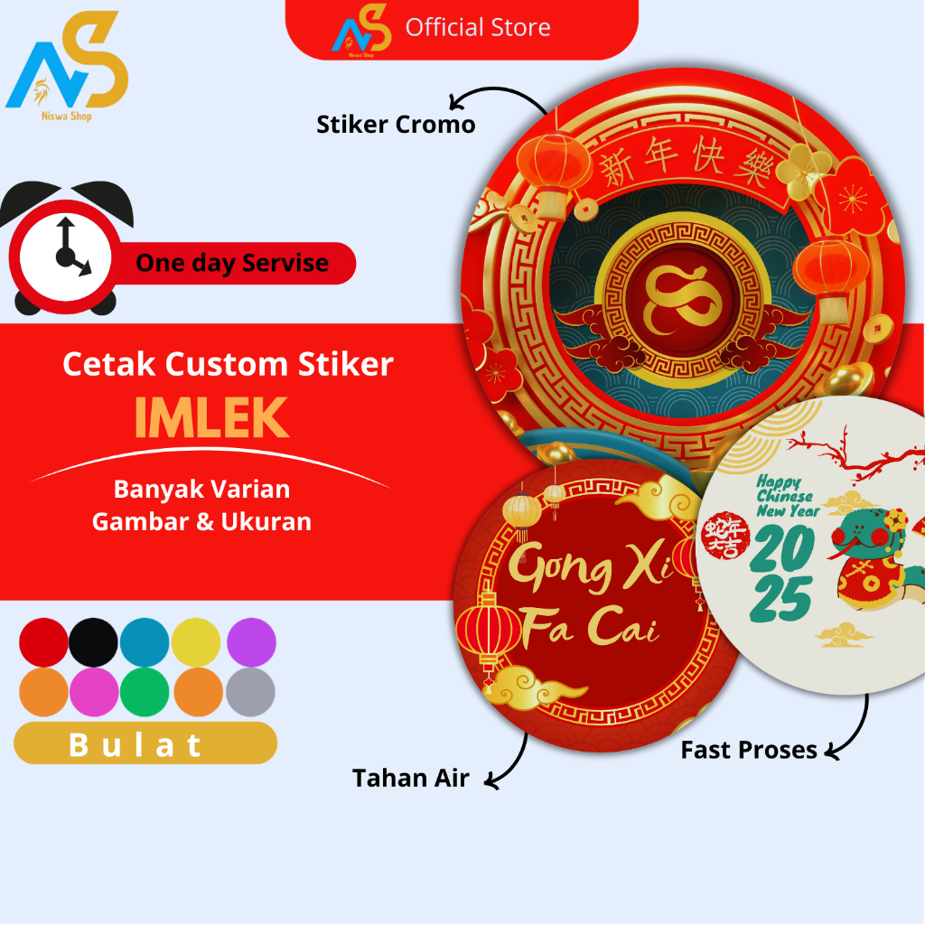 

Stiker Imlek 2025 - Stiker imlek Custom - Stiker Thank you - Stiker Label Makanan - Sticker Custom Imlek Bulat - Stiker Chinese - Stiker imlek terbaru