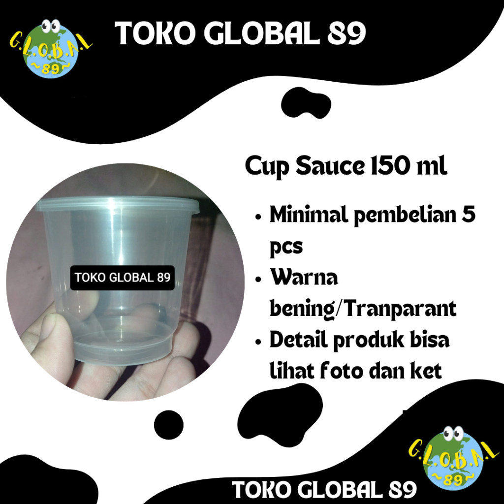 (5 pcs) Cup Puding 150 ml /Cup Agar 150ml / Thinwall plastik 150 ml / Cup Sauce/ Cup Plastik 150 ml