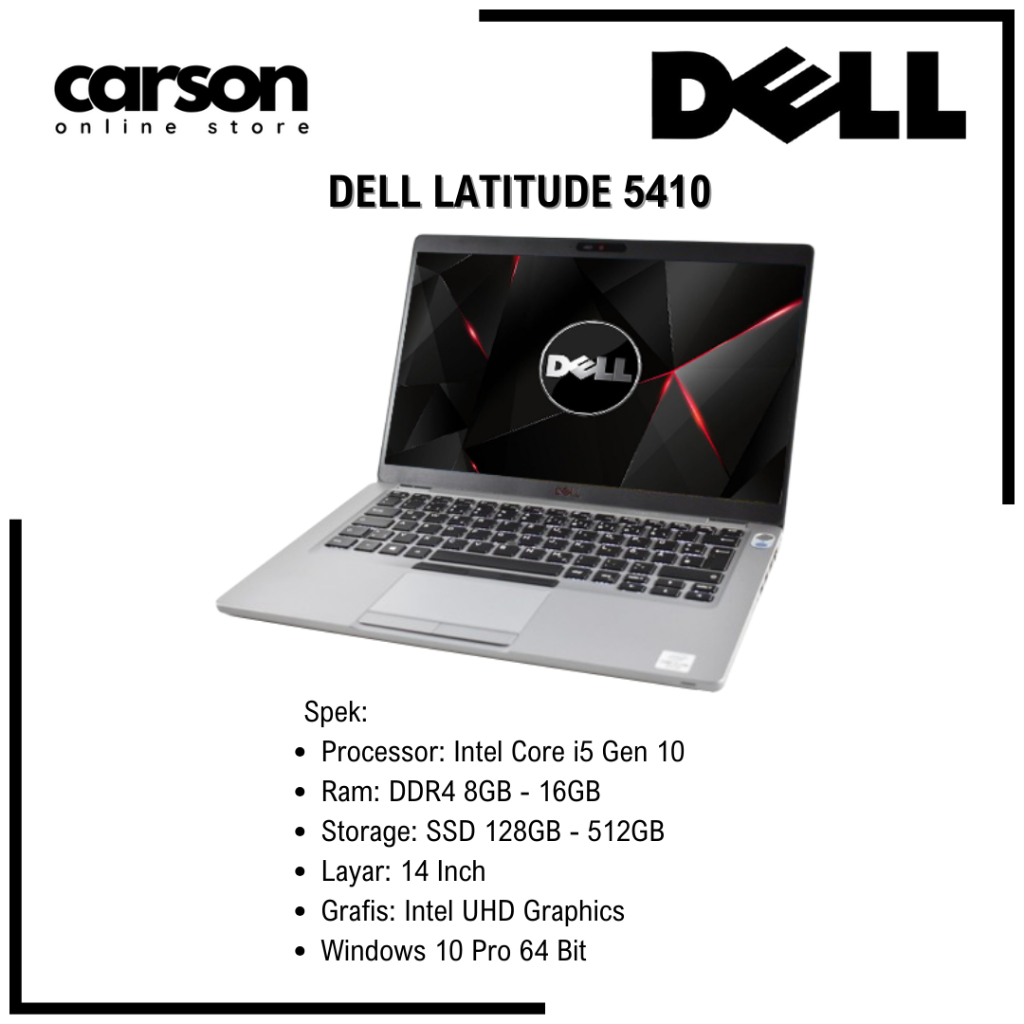 Laptop Dell Latitude 5410 Core i5 / i7 Gen 10 Second Mulus Bergaransi