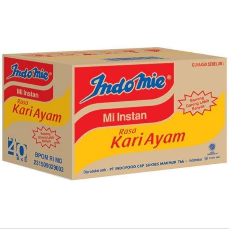 

Indomie mie instan rasa kari ayam (1dus/40pcs)