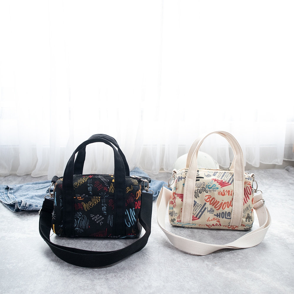 Totebag Mini Korean Slingbag Kanvas Wanita SPNB Hazel Bag Bonjour