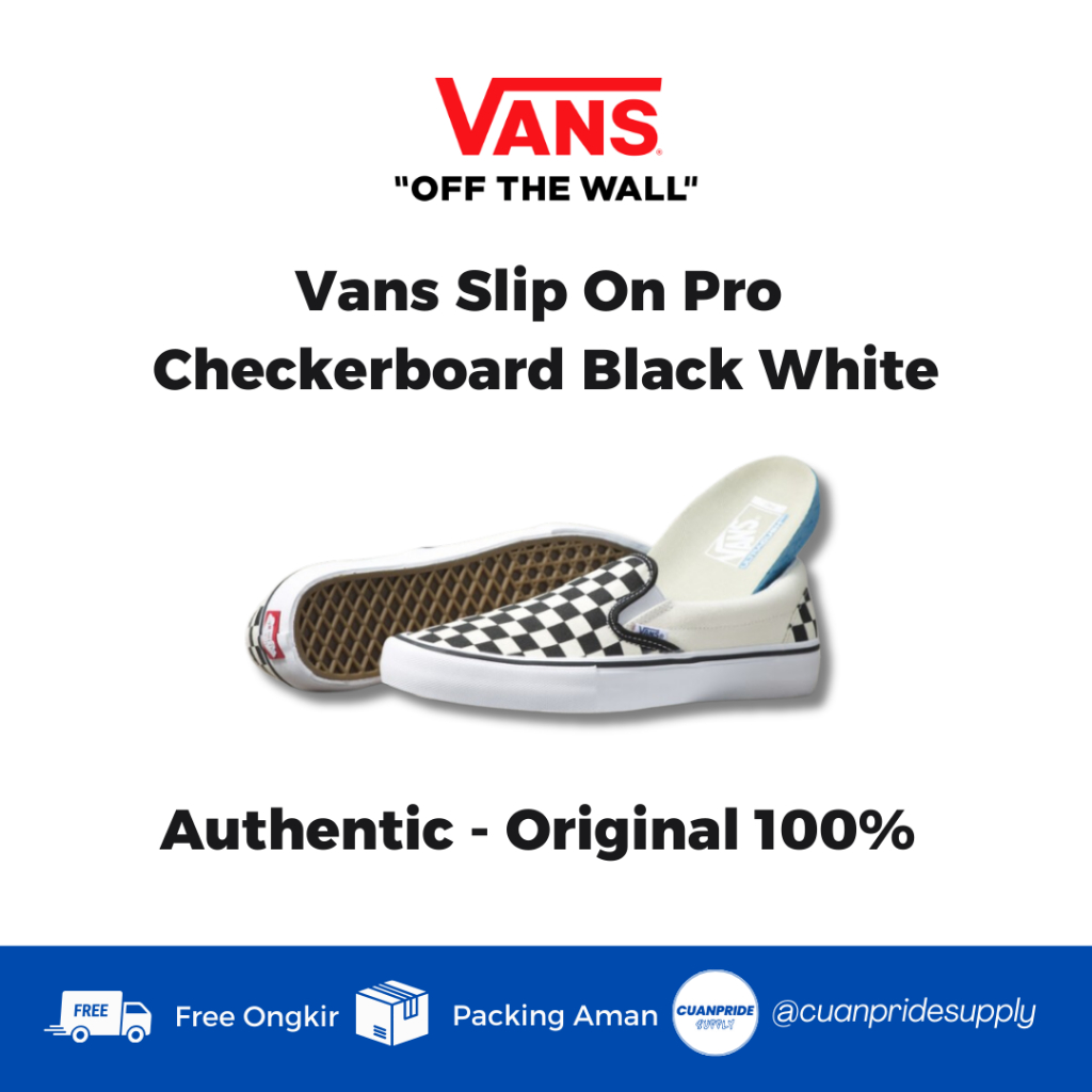 Vans Slip On Pro Checkerboard Black White