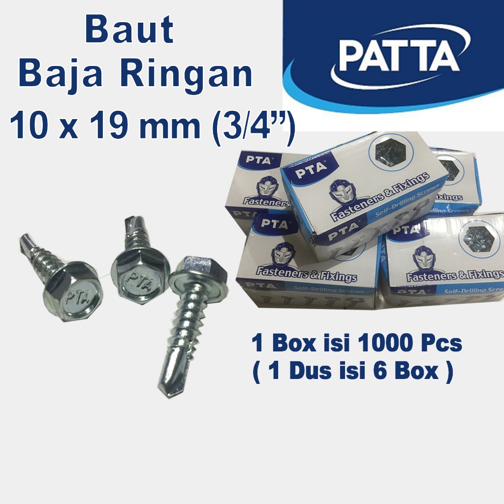 BAUT TASO BAJA RINGAN MERK PATTA 10X19MM (3/4 INCH)