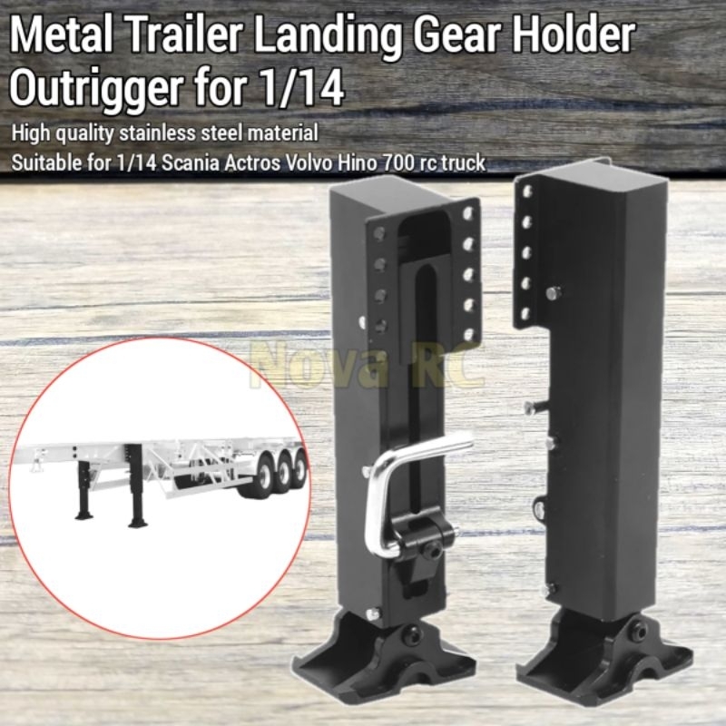 Metal trailer manual landing gear holder outrigger For 1/14 Tamiya RC trailer truck