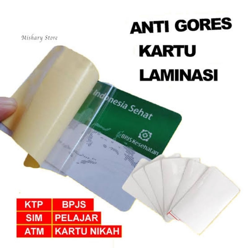 

STIKER LAMINASI ANTI GORES ATM /KTP/ SIM MINIMAL 10 PCS PEMESANAN