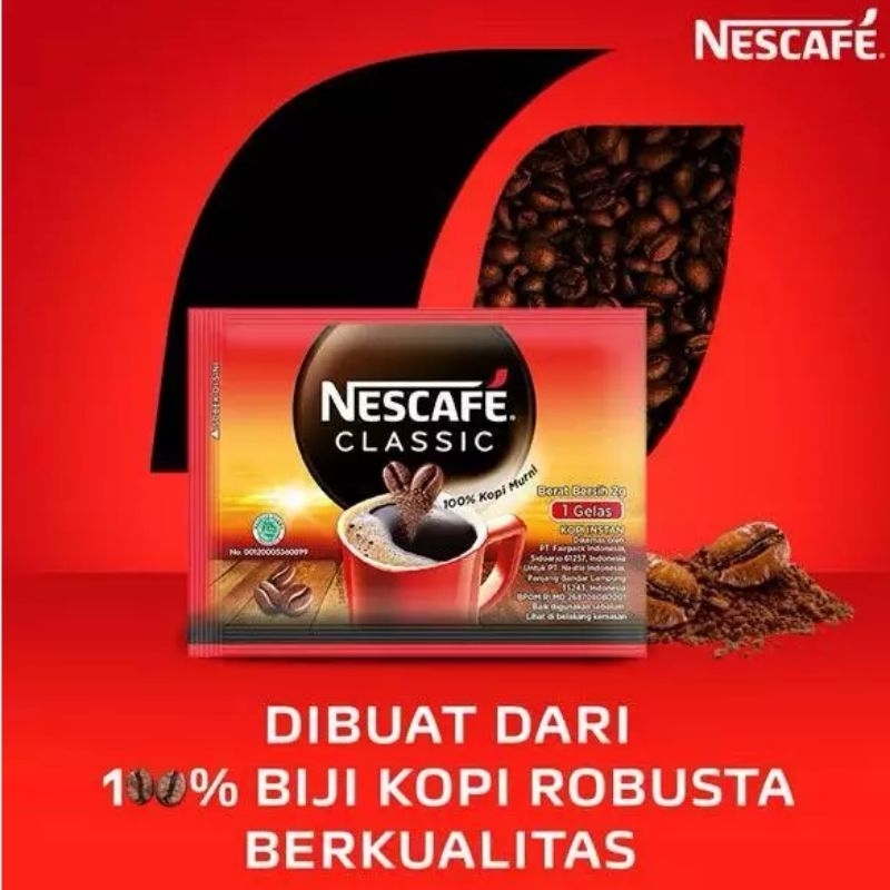 

NESCAFE Classic Kopi Intans kopi Hitam 2gr 1 RENCENG ISI 11pcs