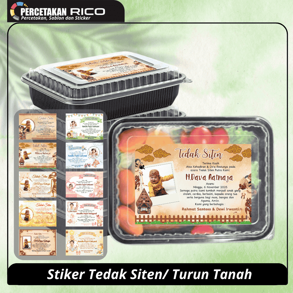 

( Isi 20 dan 10 ) P1 Stiker Tedak Siten / Stiker Turun tanah