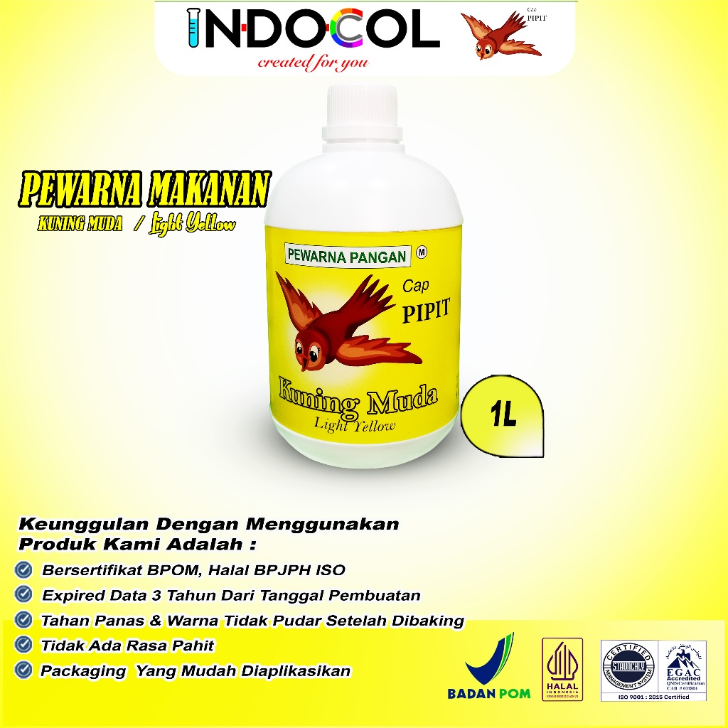 

PEWARNA CAIR KUNING MUDA CAP PIPIT (1 LITER)