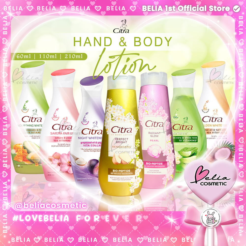 [ BELIA ] CITRA Hand & Body Lotion 60ml | 120ml | 210ml | Pearly Glow UV | Bengkoang Natural Glow UV