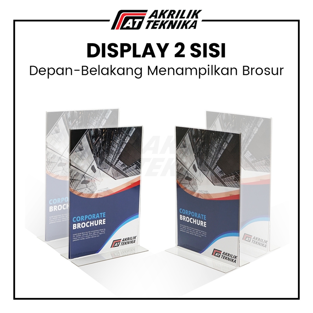 

RB Tempat Brosur Akrilik F4 2mm / Akrilik Tent Card Tent Holder / Acrylic Qris Barcode - Tipe T