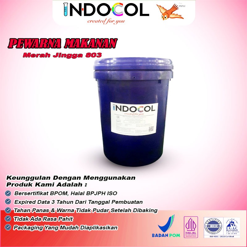 

Pewarna Makanan INDOCOL Merah Jingga 803 (Orange Red) @25 Kg/Pail