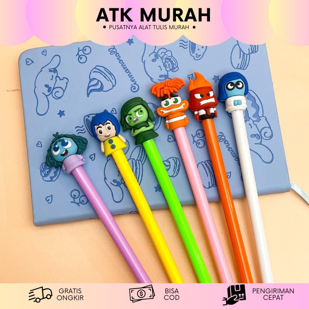 

PULPEN GEL KARAKTER INSIDE OUT MN-1770 PULPEN INSIDE OUT ANXIETY ENVY DISGUST FEAR JOY ANGER SADNESS ALAT TULIS SEKOLAH MURAH TERJANGKAU