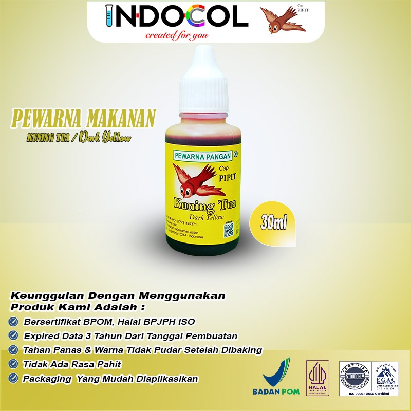 

PEWARNA CAIR KUNING TUA CAP PIPIT (30 ml)