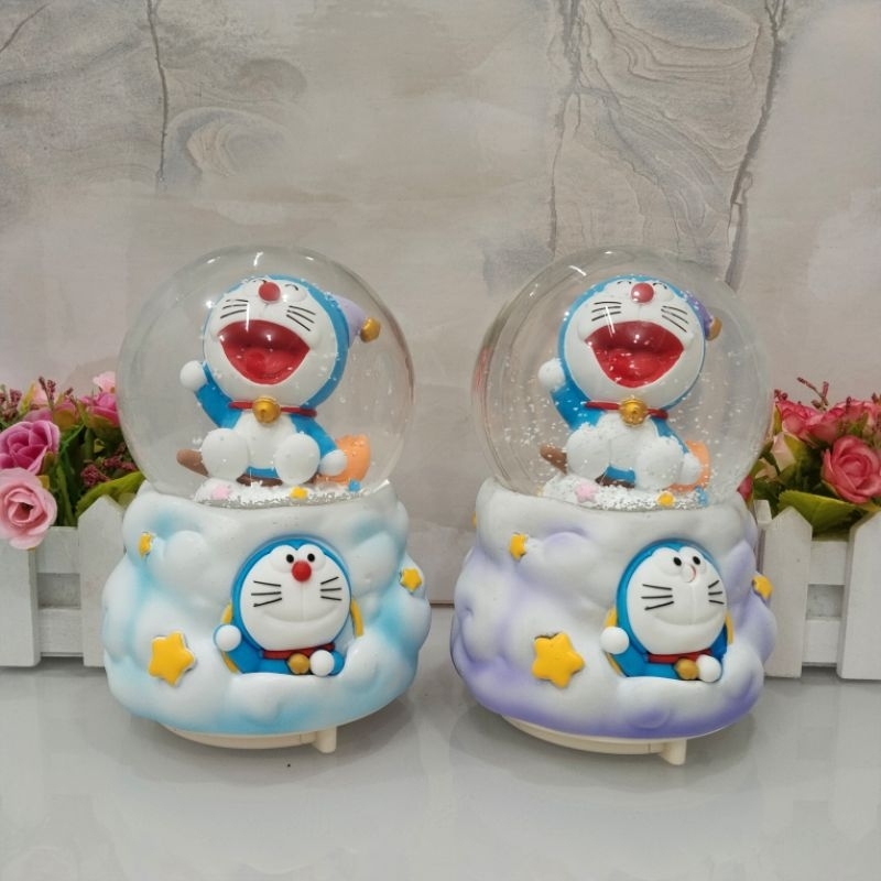 Snowball Pajangan Bola Musik Air Bola Musik Salju Large (XL 100) Doraemon Awan Salju Otomatis