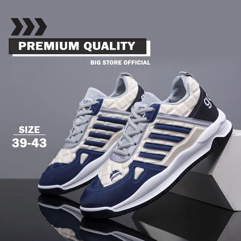 Premium Quality Sepatu Sport Pria Hitam Wanita Kets Olahraga Sneakers Running Lari Joging Ringan ker