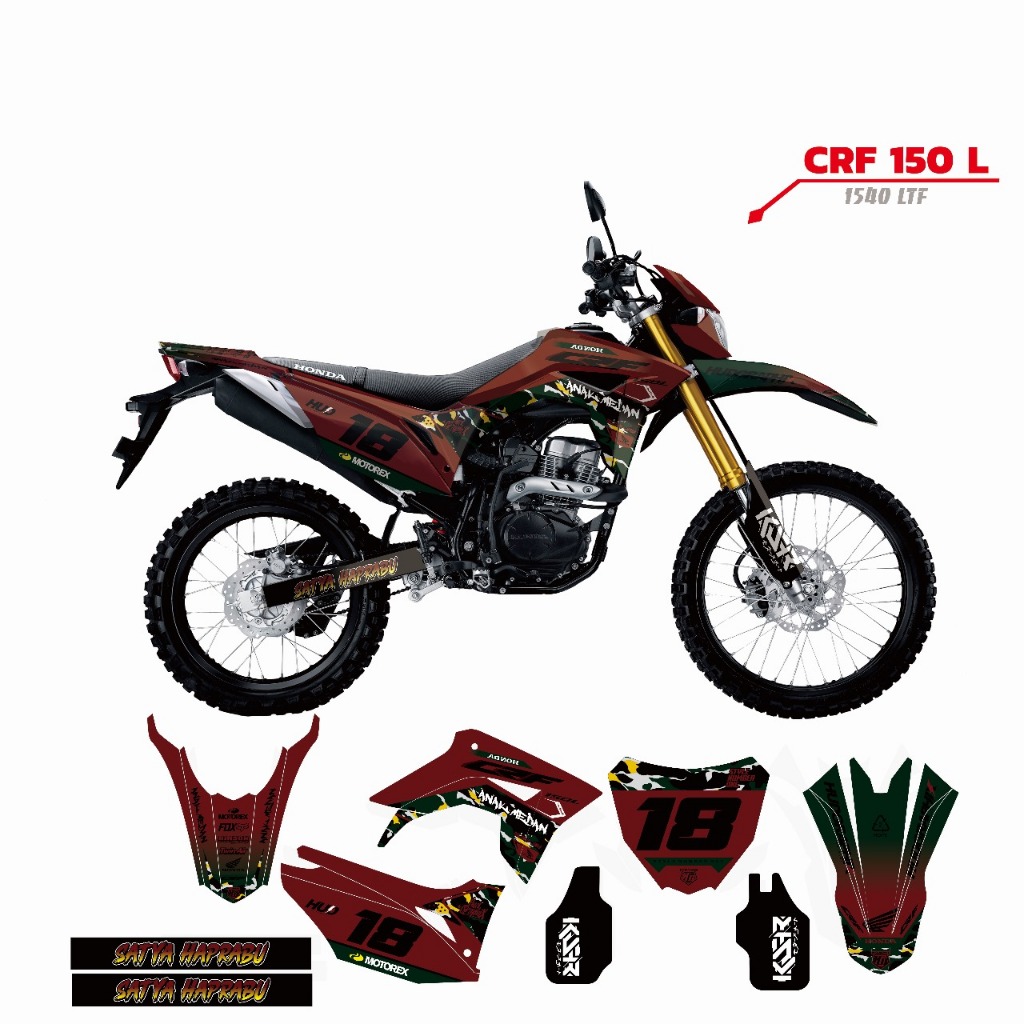 Decal Crf 150 Merah Putih Supermoto Dekal Stiker Sticker Striping Motor Honda Crf 150 l