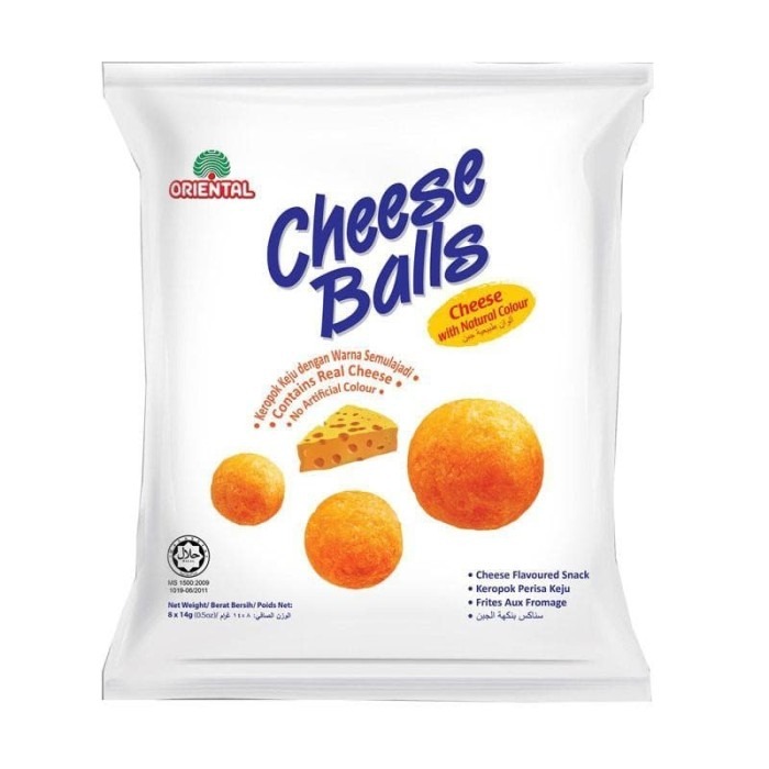 

Oriental Cheese Balls Fam Pack isi 8 pcs 112gr (14Gr x 8) - Snack Ball Rasa Keju