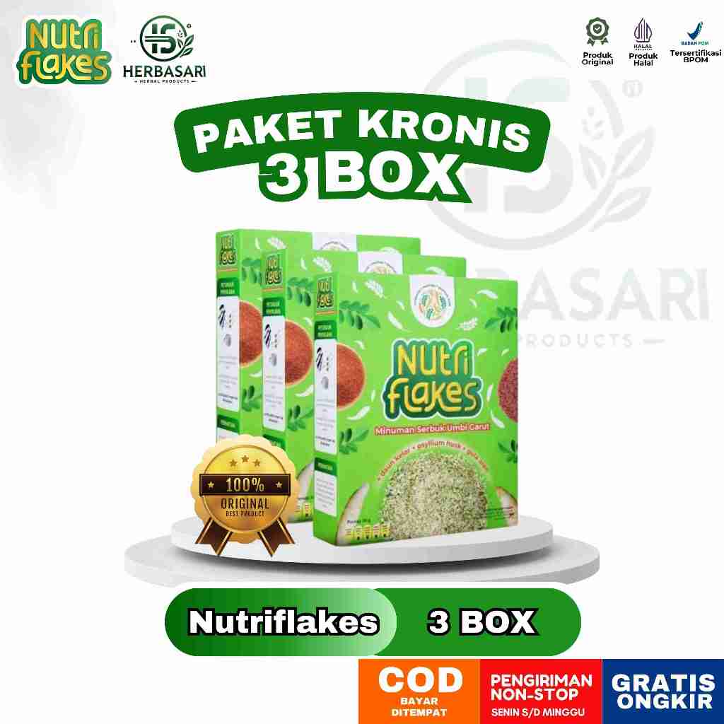 

Nutriflakes Paket 3 Box - Mengatasi Asam Lambung, Maag dan Gerd Dengan Sereal Umbi Garut