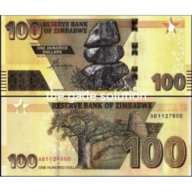 uang kertas asing 100 dollar zimbabwe 2020 emisi baru