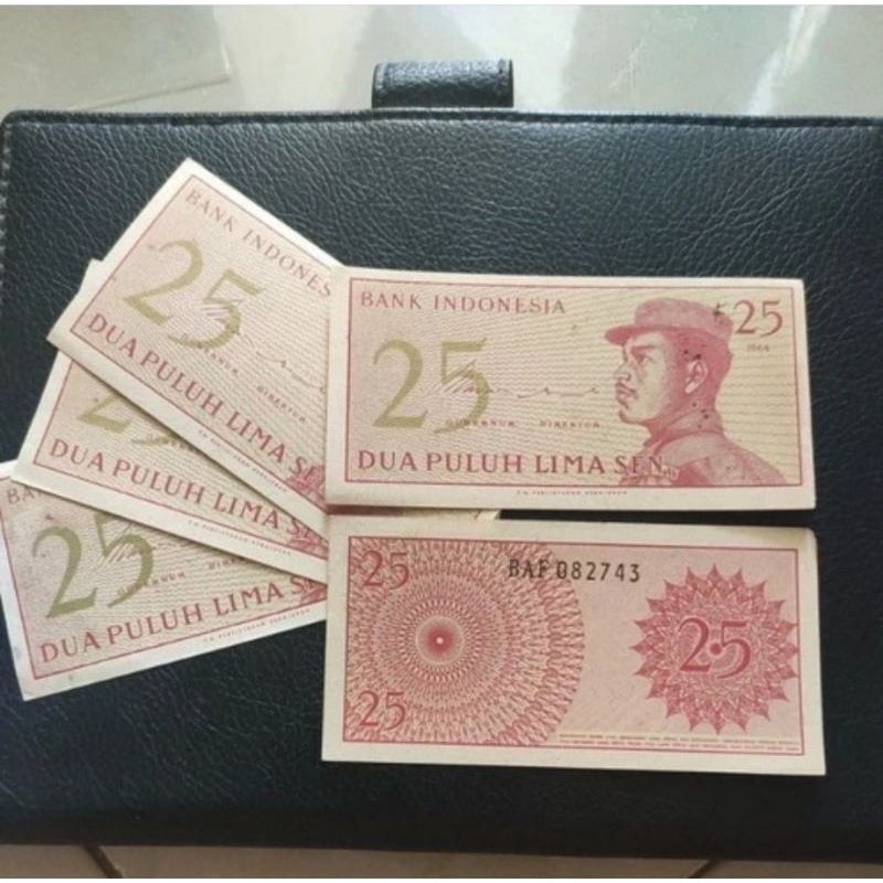 uang kertas 25 sen seri sukarelawan THN 1964