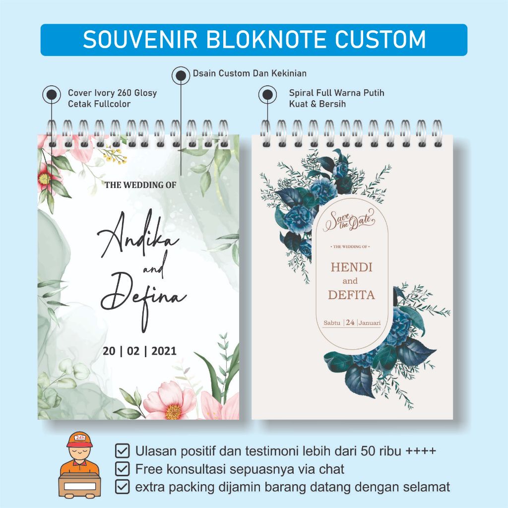 

( A7 ) Souvenir Notebook Pernikahan Kekinian Ukuran Dsain Unik