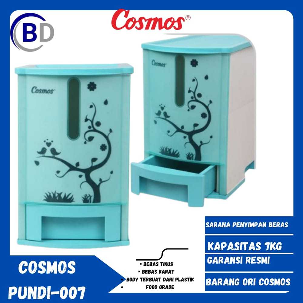 Cosmos 007 Pundi Sarana Penyimpan Beras [7 Kg] Rice Box Cosmos Tempat Beras Comos