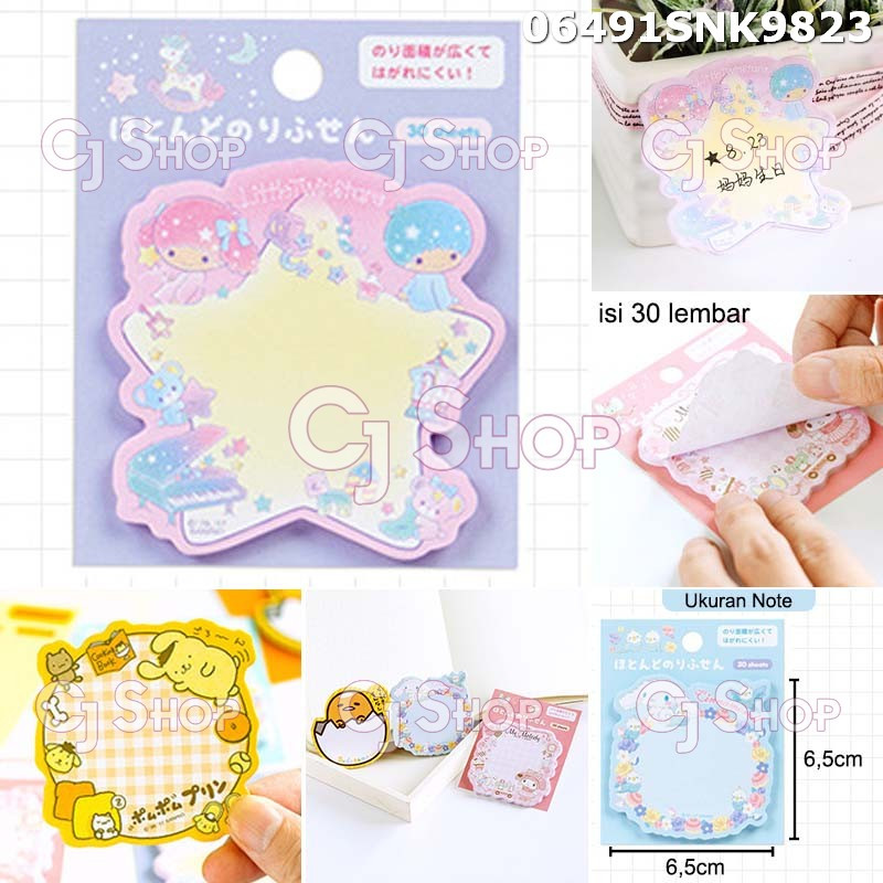 

Little Twinstar Pompompurin Cinnamoroll Memo Sticky Note 06491 06492 06493
