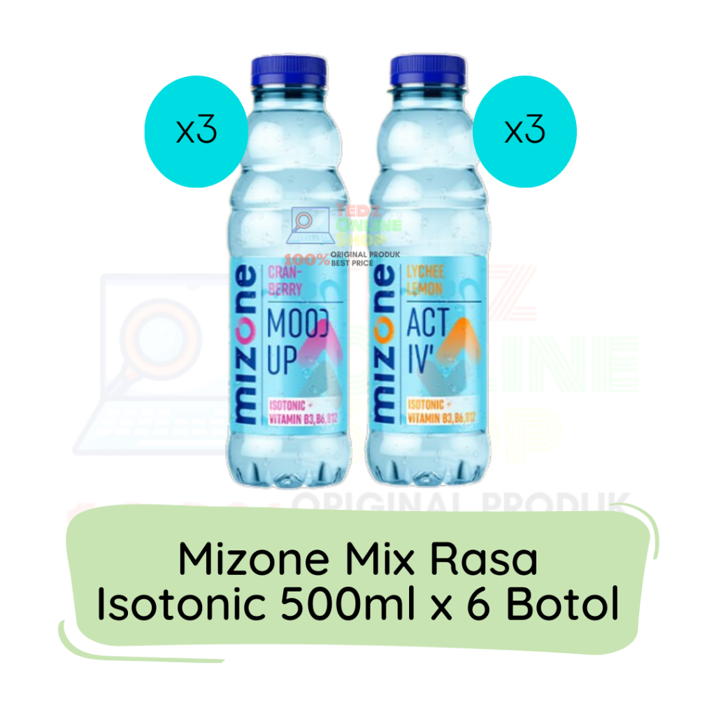 

Mizone Minuman Isotonic Mix Rasa 500 ml x 6 Botol