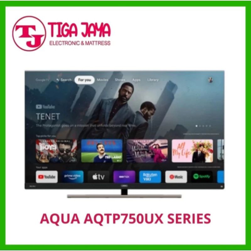 AQUA AQT55P750UX LED TV 55 INCH HQLED 4K SMART GOOGLE TV AQUA AQT 55P750UX