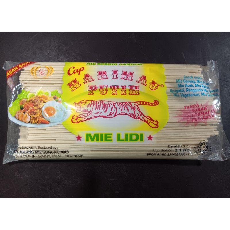 

mie lidi / mie gomak putih 1pack 1kg