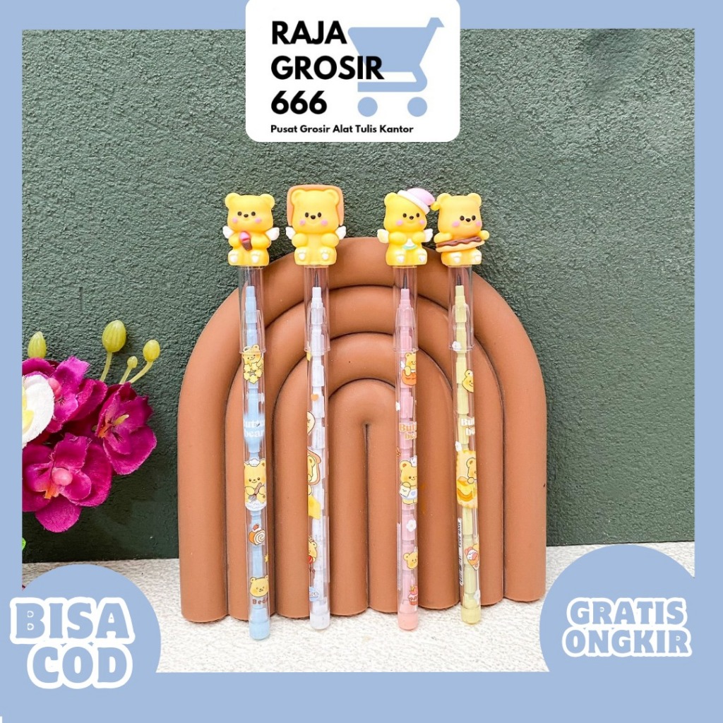 

Pensil susun Butter Bear MN-1781 / Pensil Bensia Butter bear thailand / Pencil Butter bear cream bear lucu / Pensil susun beruang kuning lucu / alat tulis sekolah lucu beruang