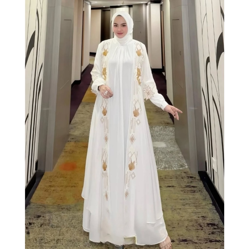Alberkah - Rania Dress Bahan Ceruty Babydoll / Gamis Lebaran 2025 Model Gamis terbaru / Gamis Wanita