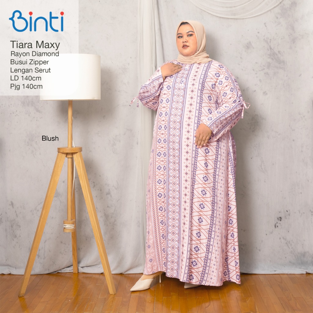 Gamis Jumbo Wanita Muslim Mewah Elegan Motif Etnik Ld 140 Terbaru By Binti
