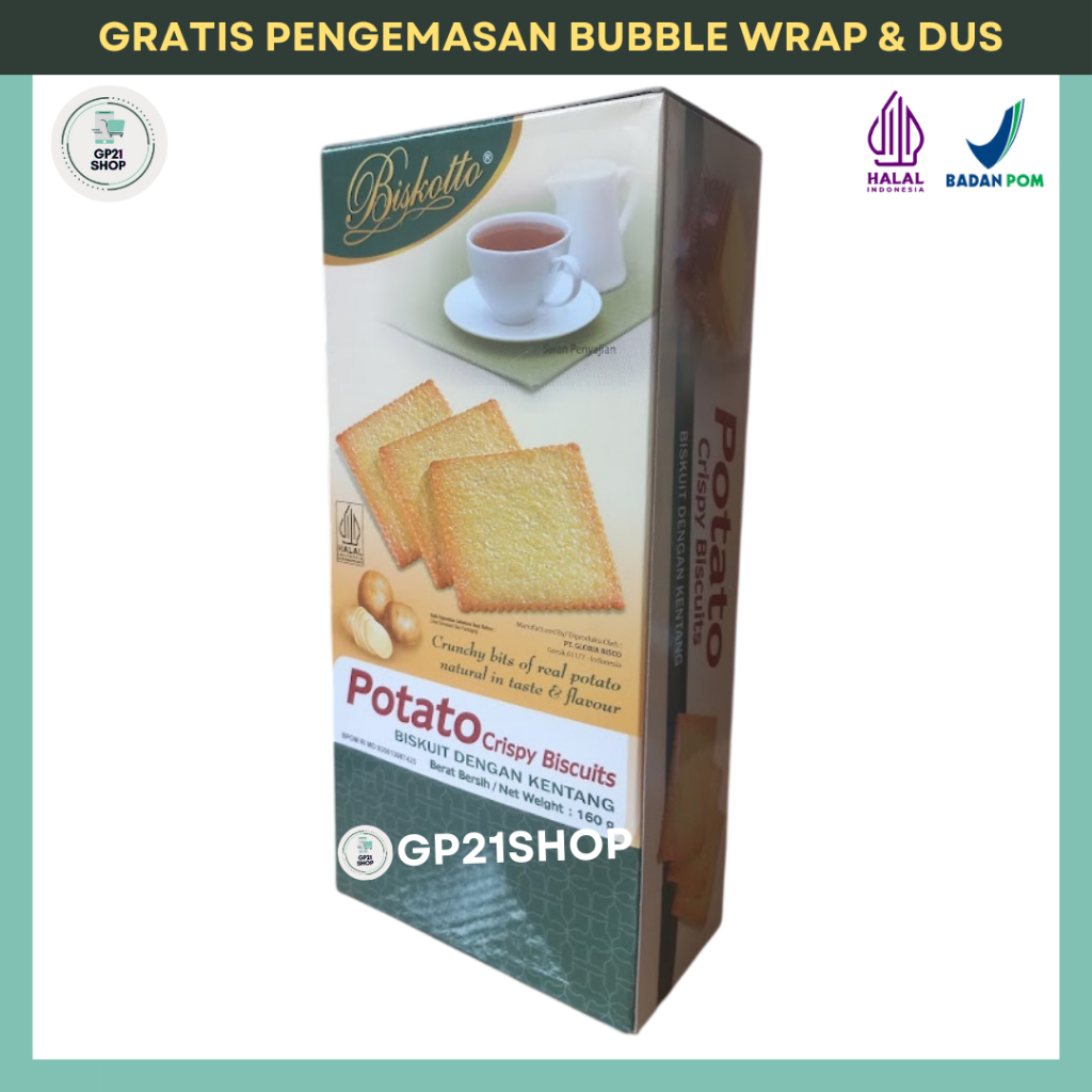 

Biskotto Potato Crispy Biscuits 160gr Box - Biskitop Biskuit Kentang Renyah Snack Cemilan Murah Enak