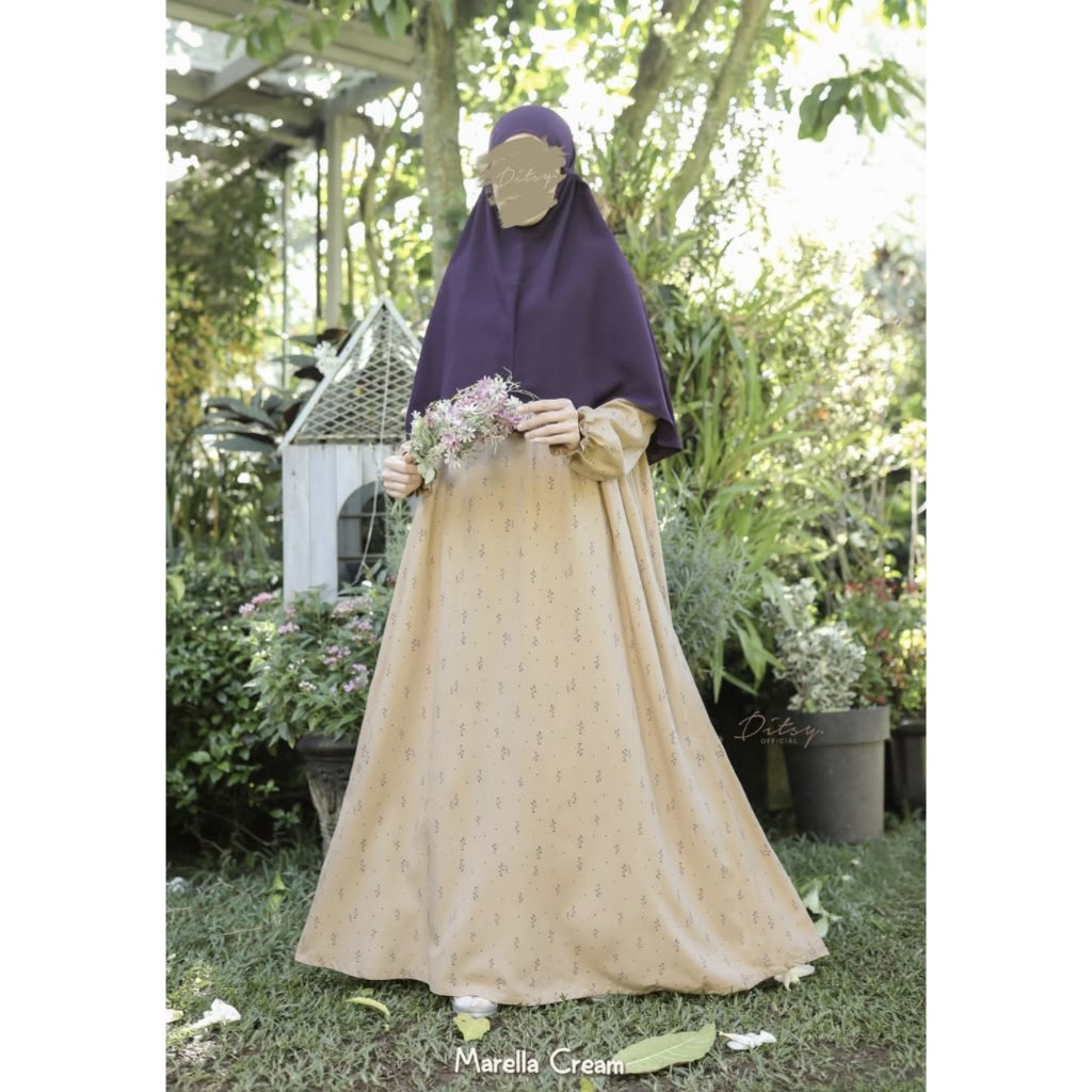 Ditsy Night Gown Jan 2025 Gamis - Baju Tidur seri Marella Cream