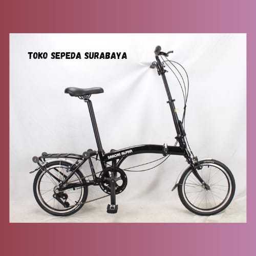 SEPEDA LIPAT SAKONI ALPHA TRIFOLD 16 ALPHA ALLOY 3 SPEED MURAH BARU
