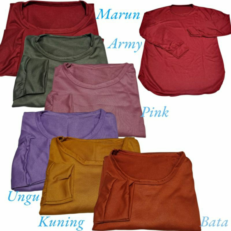 Kaos Oblong Polos Lengan Panjang Oval