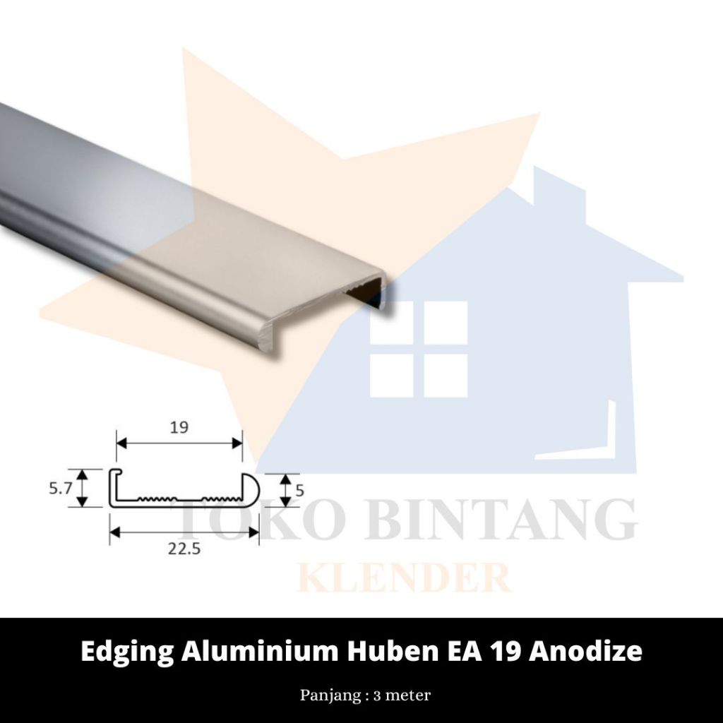 Edging Aluminium Huben EA 19 Anodize