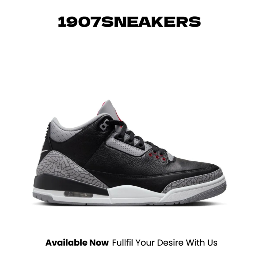 Sepatu Sneakers Pria Nike Air Jordan 3 Retro - Black ORIGINAL NIKDN3707010