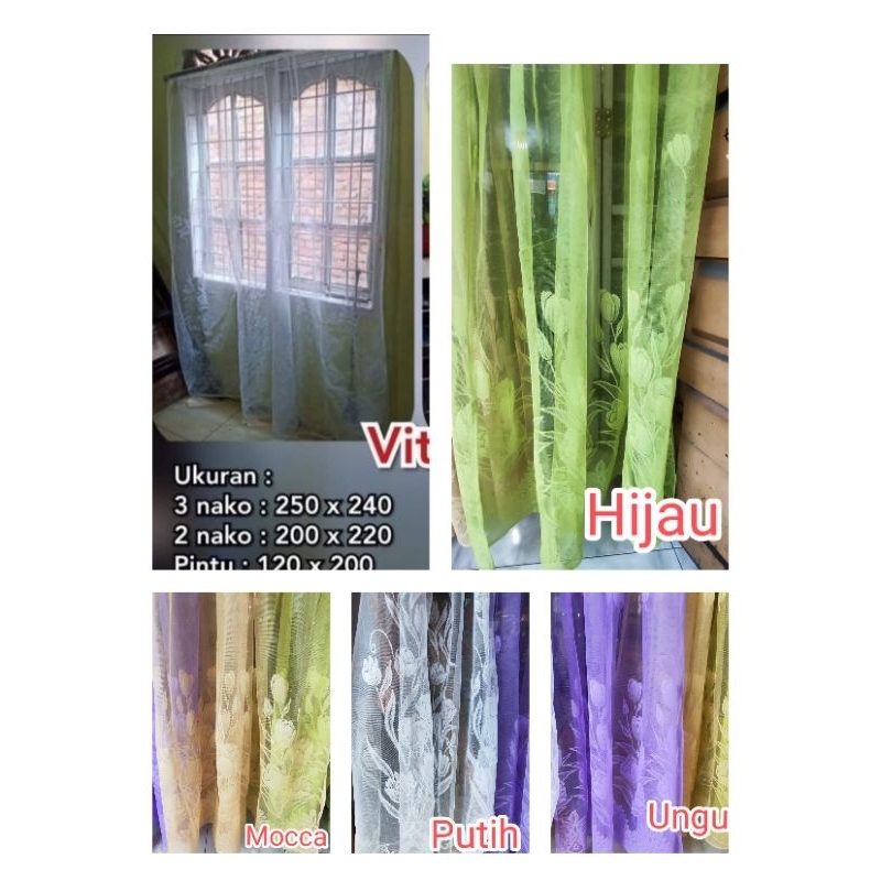 Gorden Renda (Vitrase), Pintu, jendela 1 nako. 2 nako dan 3 nako