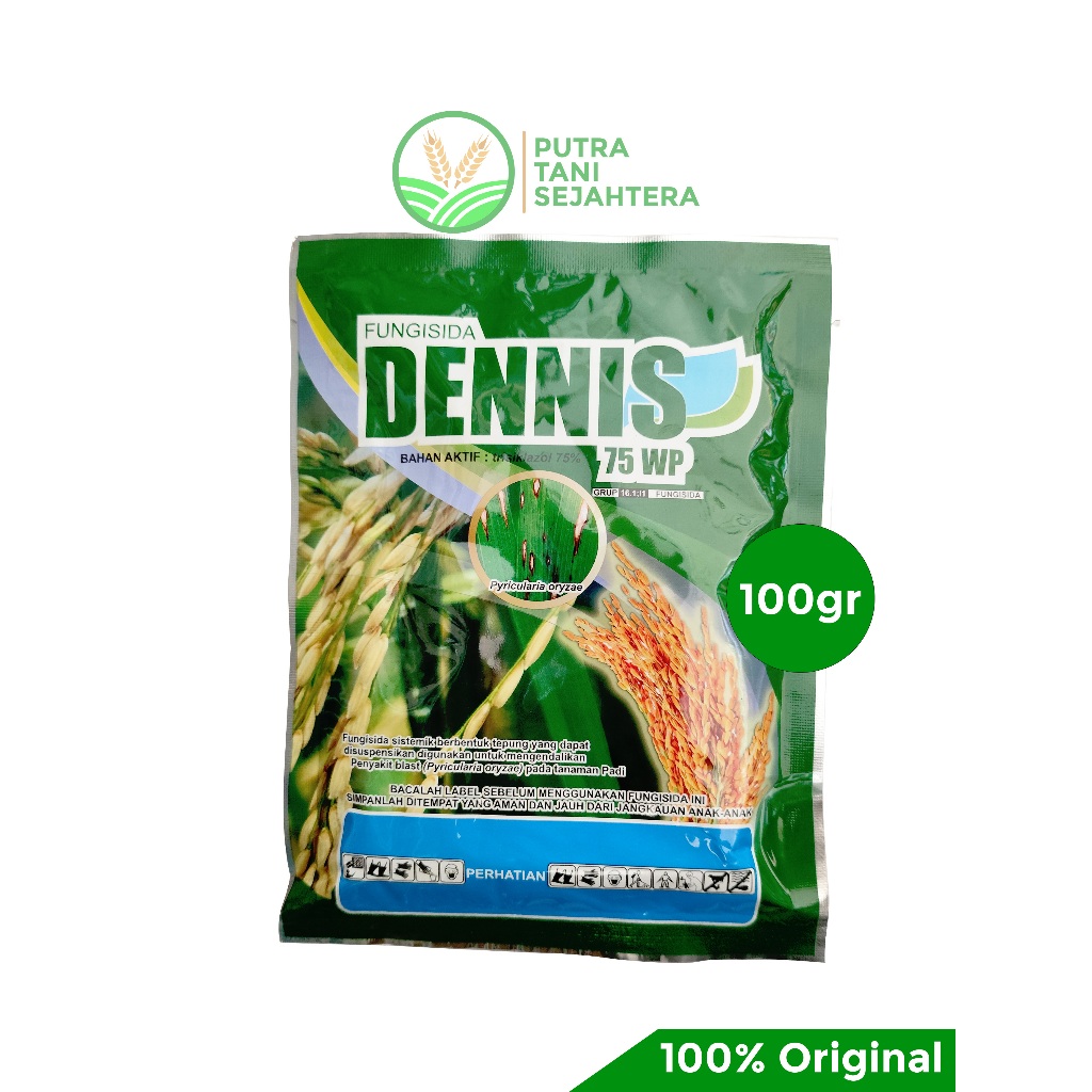 Fungisida DENNIS 75WP 100gr Pengendali penyakit tanaman padi