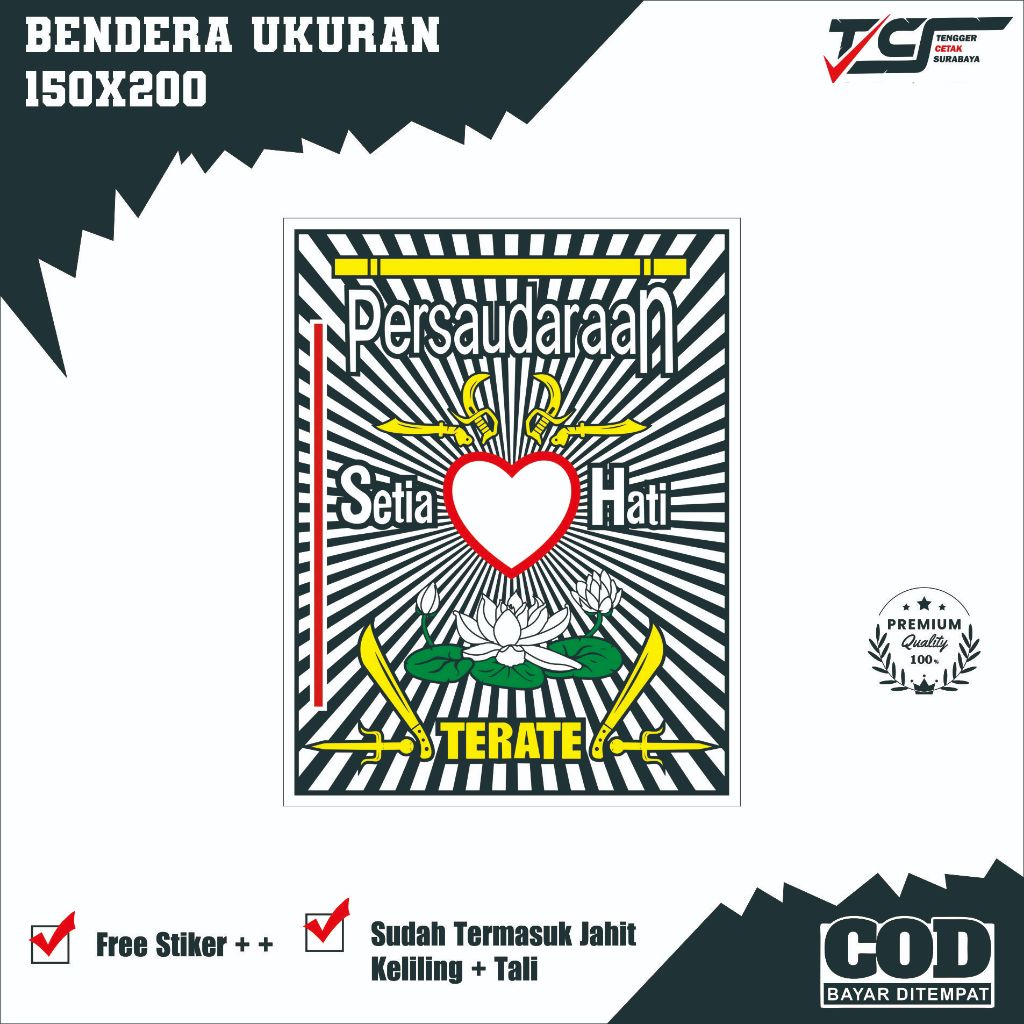 Bendera PSHT ukuran 150x200 cm